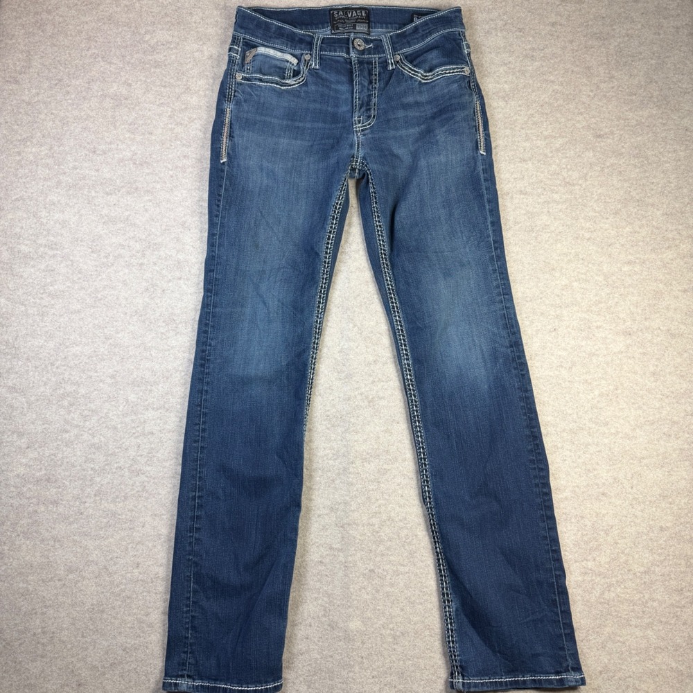 Salvage Supply Co Mayhem Boot Jeans Mens 31x34 Blue Buckle Exclusive Regular Fit